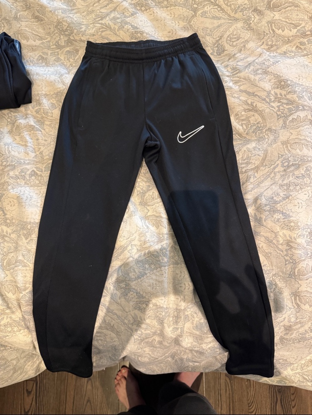 NWOT. Nike Black Kids Jogger Pants with White Swoosh